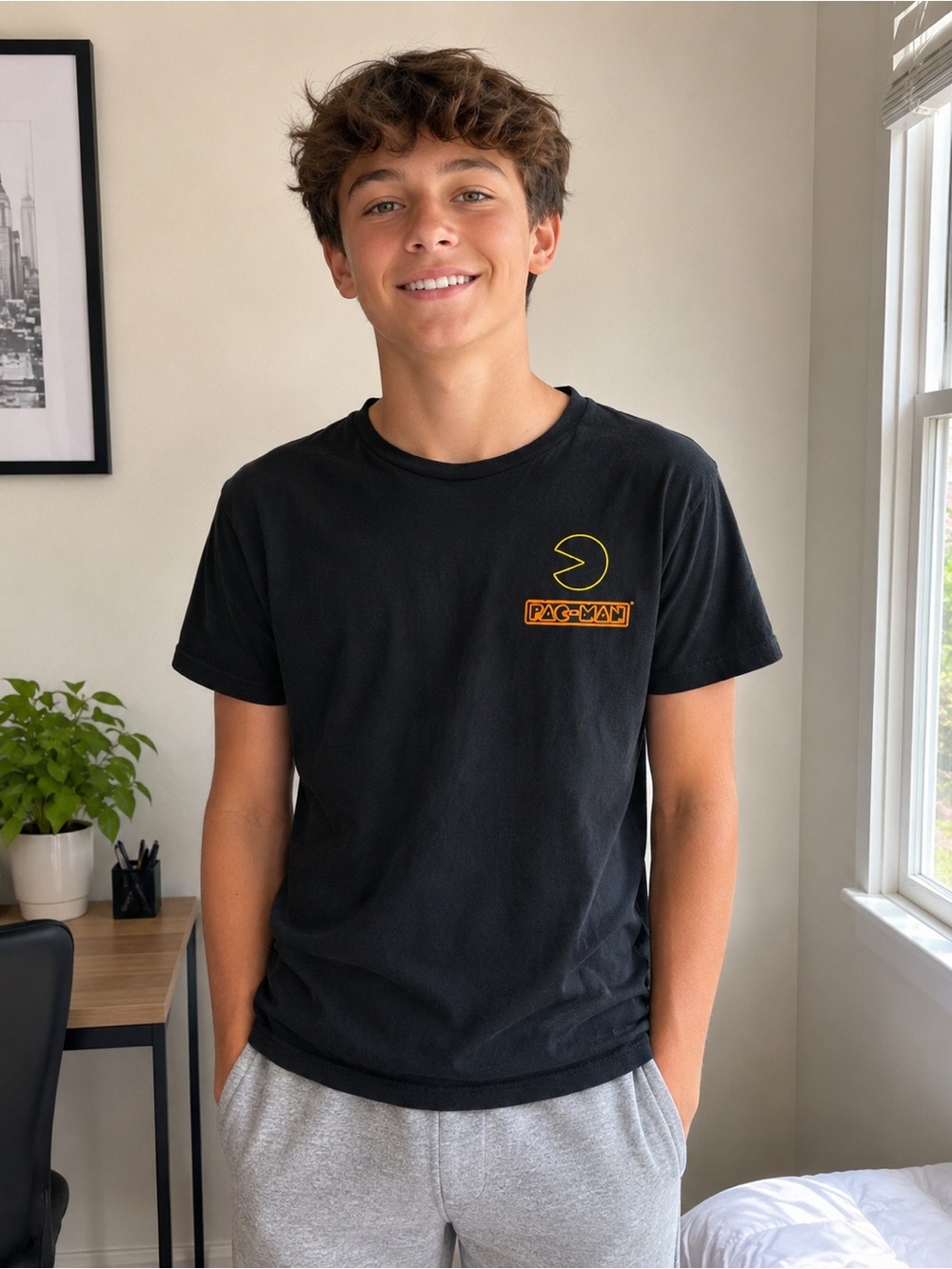 PAC-MAN Black Short Sleeve Tee for Kids